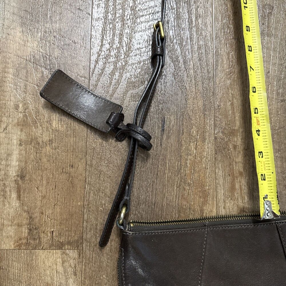 Fossil Gwen Saddle Bag Crossbody Leather Expandable Brown Purse - Picture 14 of 16